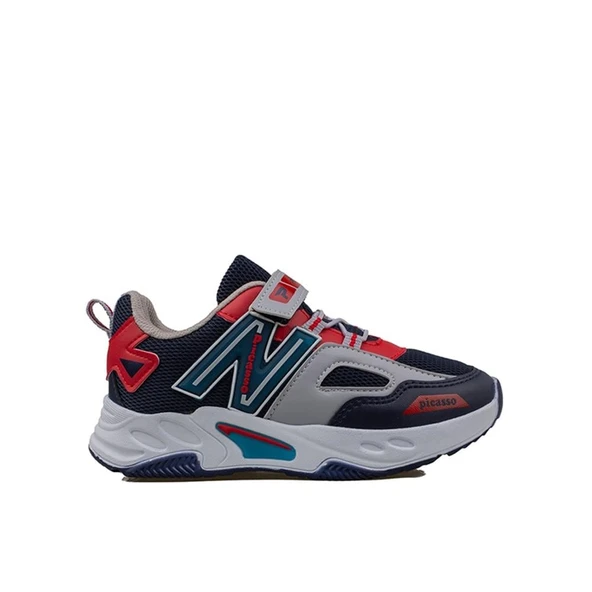 Trend Adımlar Lacivert Renkli Dokulu Unisex Çocuk New Force Spor Ayakkabı - 1