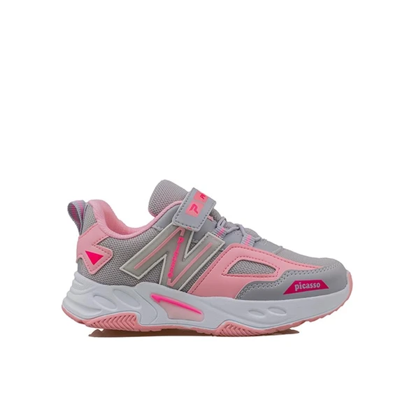 Trend Adımlar Pembe Renkli Dokulu Unisex Çocuk New Force Spor Ayakkabı - 1