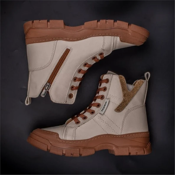 Trend Adımlar Krem Yulia Kız Çocuk Casual Bot - Resim 7