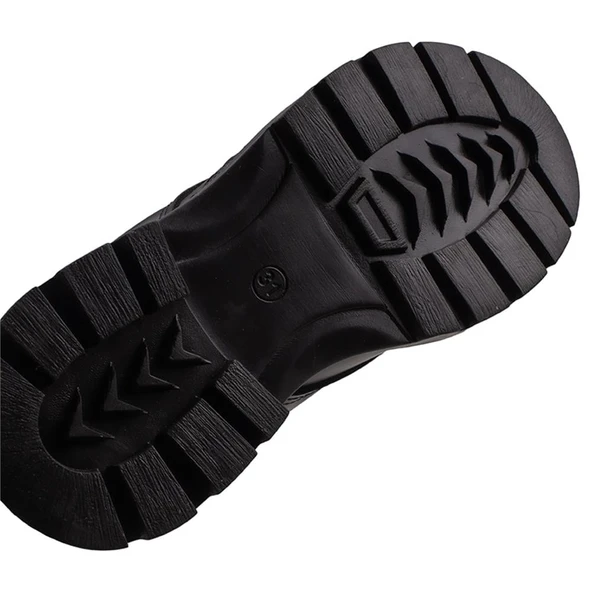 Trend Adımlar Siyah Mat Fashion Kız Çocuk Fermuarlı Postal Bot - Resim 5