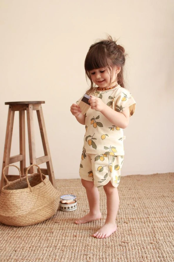 Limon Baskı Kaşkorse Alt Üst Takım - 8