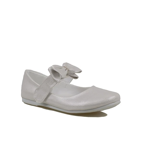 M2S Gri Rugan Fiyonklu Kız Çocuk Babet ürün görseli