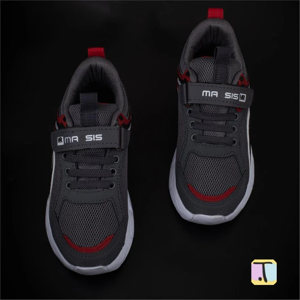 Trend Adımlar Kırmızı Cırt Cırtlı Unisex Çocuk Spor Ayakkabı - 3