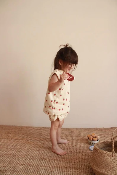 Çilek Baskı Kaşkorse Atlet Şort Takım - Resim 4