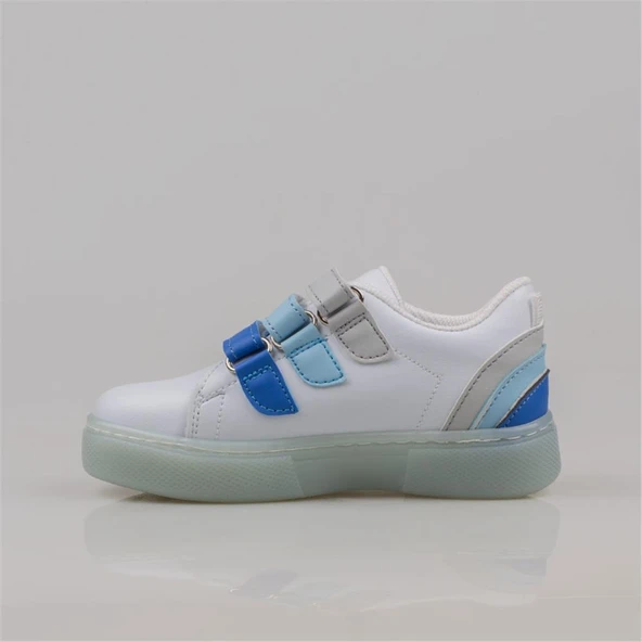 Trend Adımlar Mavi Rainbow Unisex Çocuk Işıklı Sneaker - 3