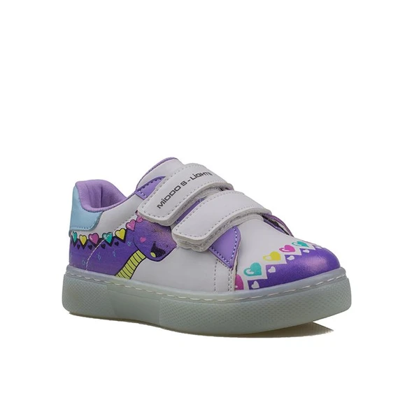 Trend Adımlar Lila Cute Monster Işıklı Çocuk Sneaker - 2