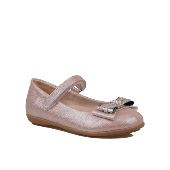 Trend Adımlar Pembe Parlak Fiyonklu Kız Çocuk Babet ürün görseli