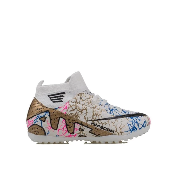 M2S Beyaz Erkek Çocuk Boğazlı Halı Saha Ayakkabısı ürün görseli