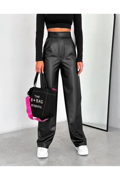 PALAZZO Pantolon Deri - 3