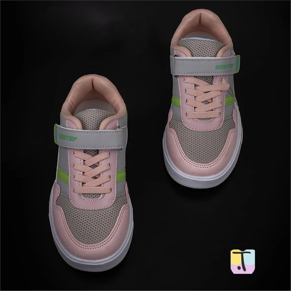 Trend Adımlar Pudra Comfort İçe Basma Destekli Unisex Çocuk Sneaker - 4
