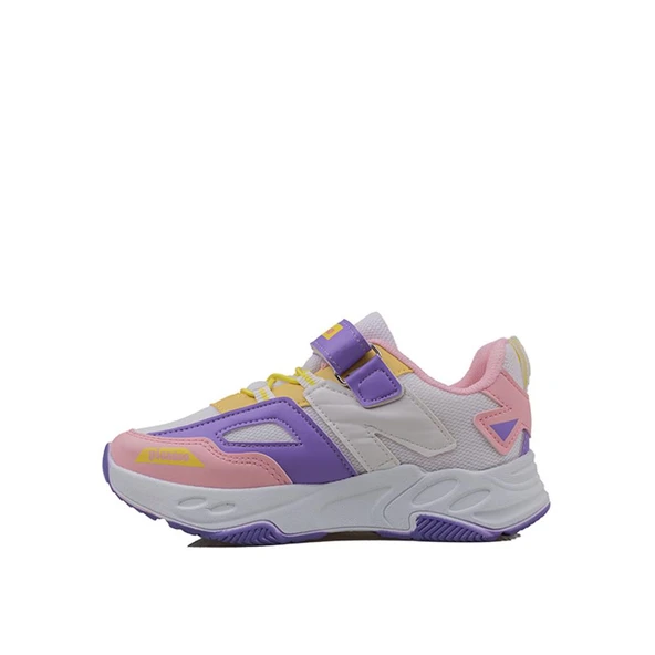 Trend Adımlar Beyaz Renkli Dokulu Unisex Çocuk New Force Spor Ayakkabı - 3