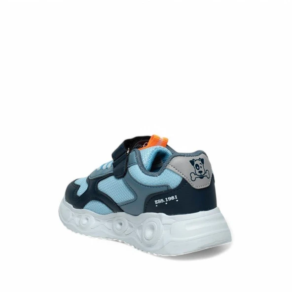 Trend Adımlar Mavi Erkek Çocuk Cırtlı Hafif Spor Ayakkabı - Resim 3