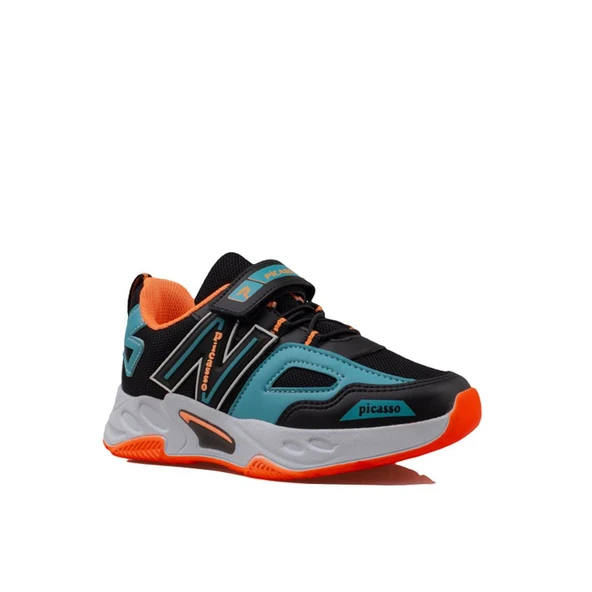 Trend Adımlar Turkuaz Renkli Dokulu Unisex Çocuk New Force Spor Ayakkabı - Resim 2