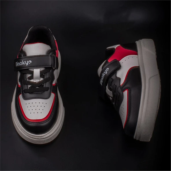 Pinokyo Kırmızı Natural Memory Foam Hafif Çocuk Mevsimlik Sneaker - Resim 4