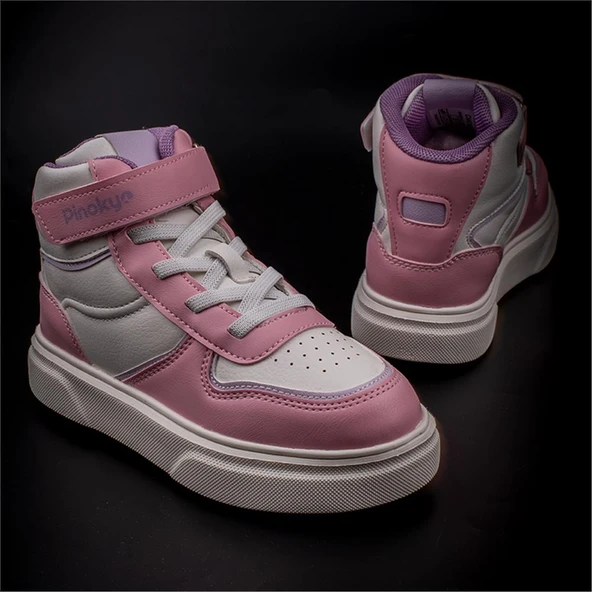 Pinokyo Pembe Memory Foam Hafif Çocuk Boğazlı Sneaker - Resim 5