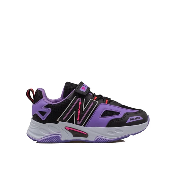 Trend Adımlar Lila Renkli Dokulu Unisex Çocuk New Force Spor Ayakkabı - 1
