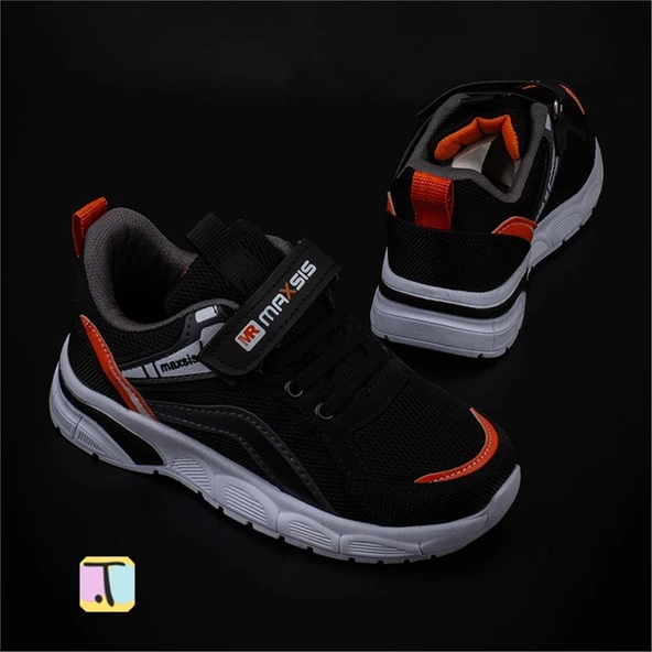 Trend Adımlar Turuncu Cırt Cırtlı Unisex Çocuk Spor Ayakkabı - Resim 4