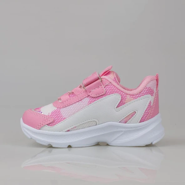 Trend Adımlar Pembe Hafif Cırt Cırtlı Fileli Çocuk Spor Ayakkabı - 3