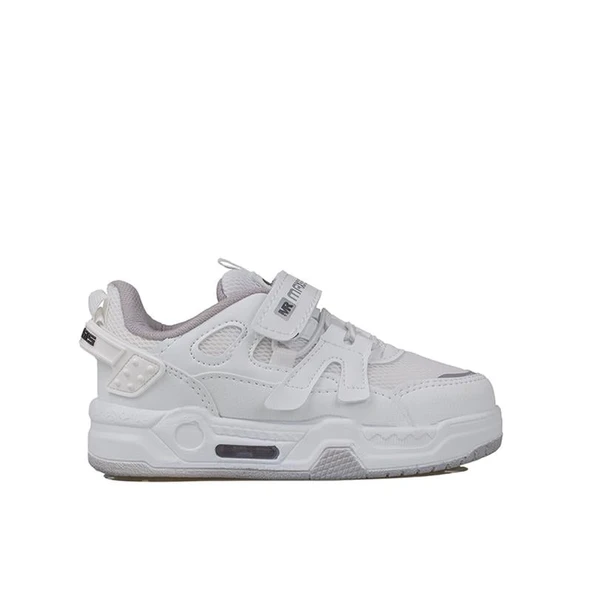 Trend Adımlar Beyaz Kaymaz Taban Çocuk Spor Ayakkabı ürün görseli