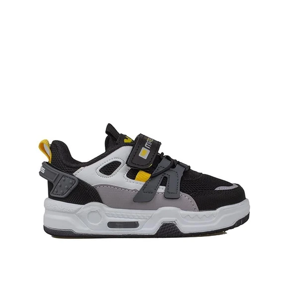 Trend Adımlar Siyah-Beyaz Kaymaz Taban Çocuk Spor Ayakkabı ürün görseli