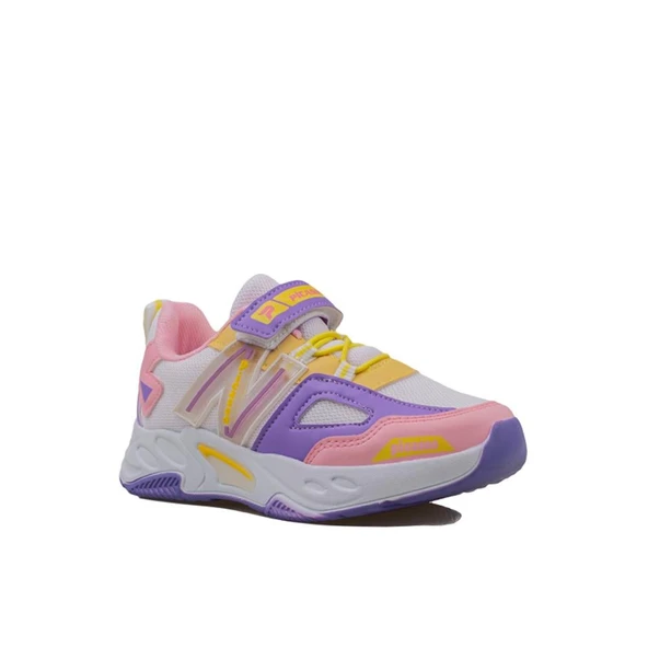 Trend Adımlar Beyaz Renkli Dokulu Unisex Çocuk New Force Spor Ayakkabı - 2