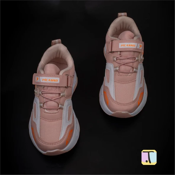 Trend Adımlar Pudra Renkli Dokulu Unisex Çocuk New Force Spor Ayakkabı - 4