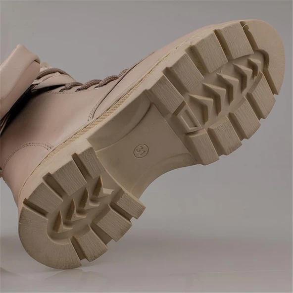 Trend Adımlar Krem Cüzdan Detaylı Kız Çocuk Bot - Resim 4