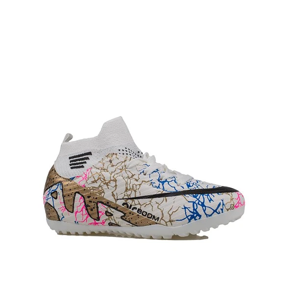 M2S Beyaz Erkek Çocuk Boğazlı Halı Saha Ayakkabısı - Resim 2