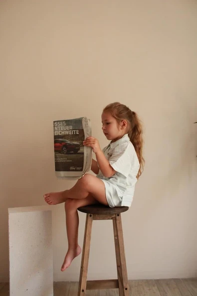 Mavi Çizgili Koala Nakışlı Polo Yaka Şortlu Takım - Resim 11