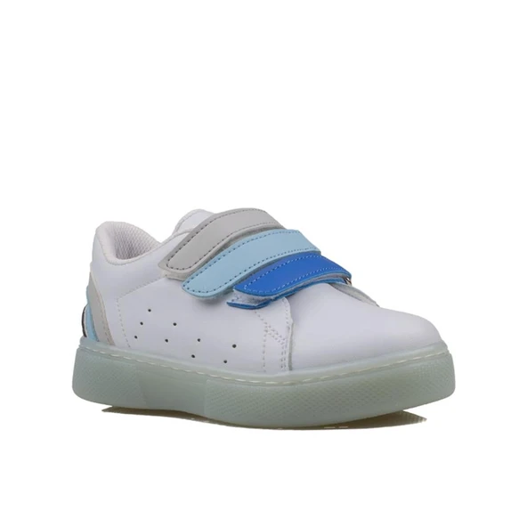 Trend Adımlar Mavi Rainbow Unisex Çocuk Işıklı Sneaker - 2