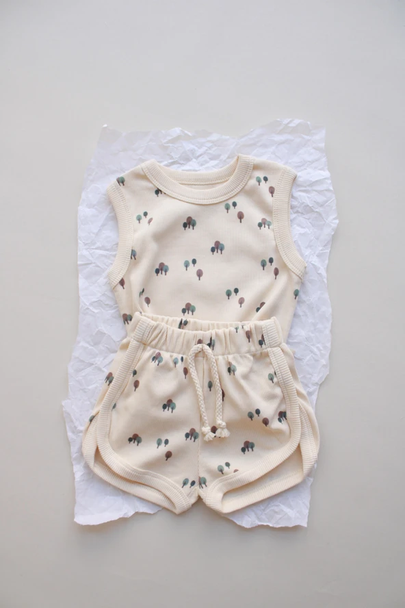 Ağaç Baskı Kaşkorse Atlet Şort Takım ürün görseli