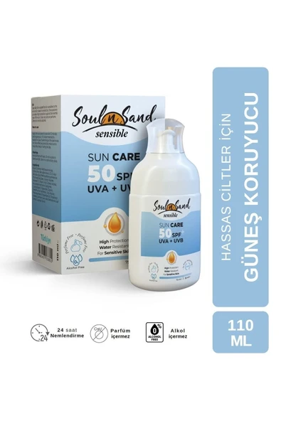 Soul N Sand Hassas Ciltler Için Sensible Spf 50 Güneş Kremi 110 ml