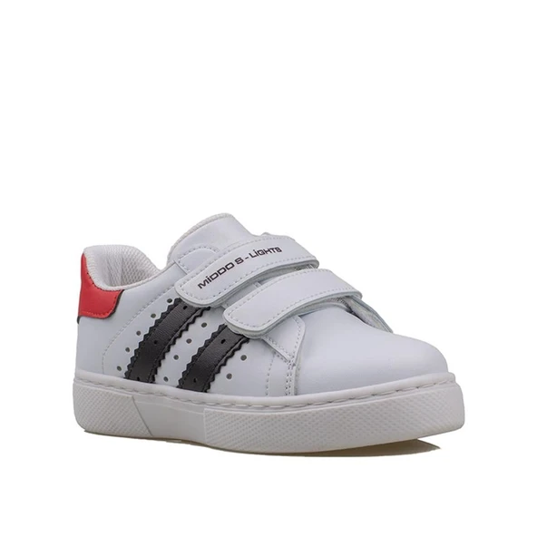 Trend Adımlar Beyaz Erkek Çocuk Mevsimlik Cırtlı Sneaker - 2