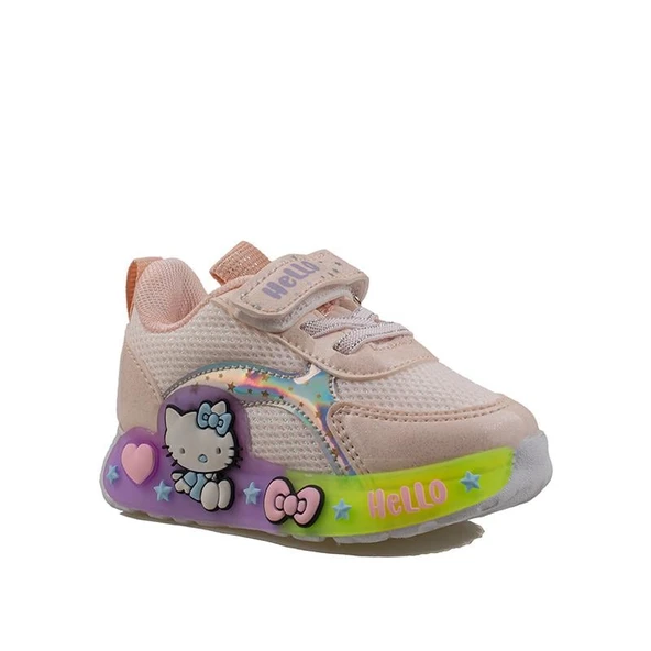 Trend Adımlar Pudra Kız Çocuk Işıklı Bebe Sneaker - Resim 2
