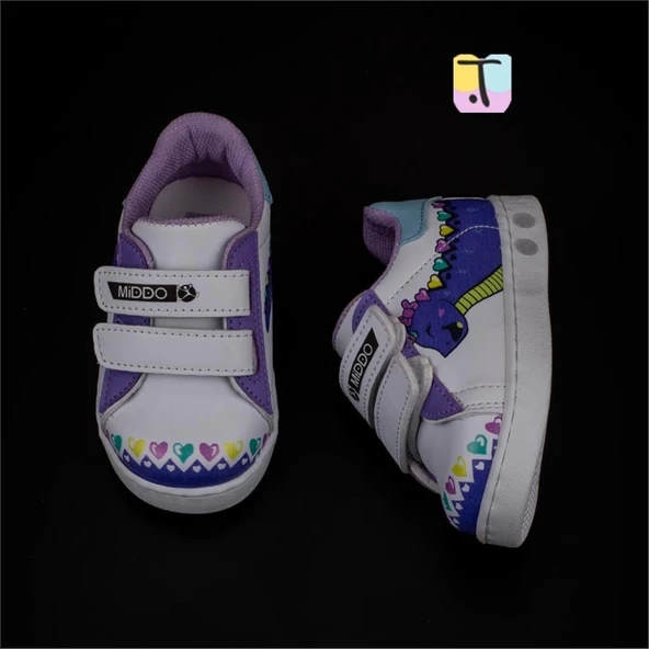 Trend Adımlar Lila Cute Monster Işıklı İlk Adım Bebe Sneaker - 4