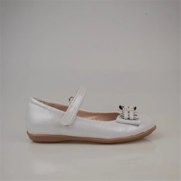 Trend Adımlar Gri Bebe Kız Çocuk Cırtlı Parlak Babet - Resim 2