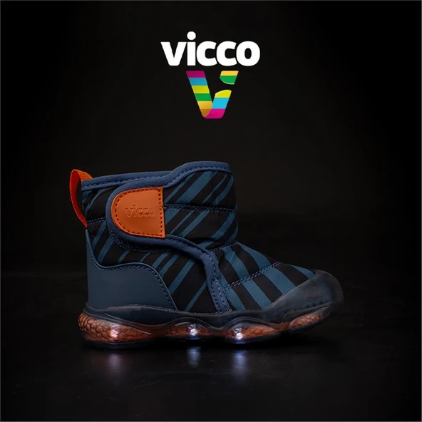 Vicco Mavi Helyum Cırtlı Işıklı İlk Adım Bebe Unisex Bot - 6