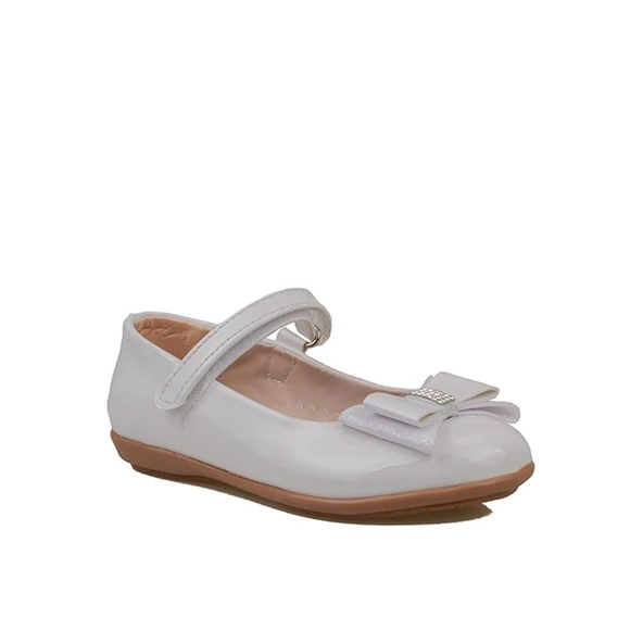 Trend Adımlar Beyaz Bebe Kız Çocuk Bilek Cırtlı Babet ürün görseli