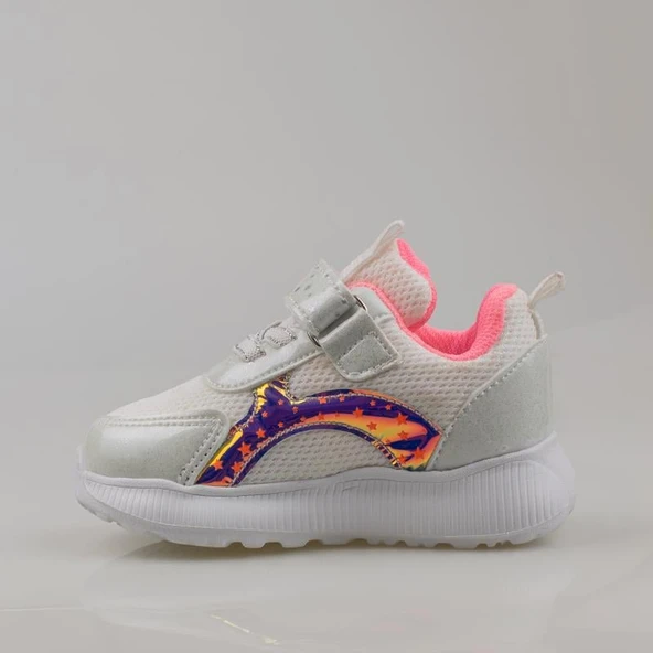 Trend Adımlar Fuşya Kız Çocuk Işıklı Bebe Sneaker - Resim 3