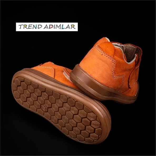 Trend Adımlar Turuncu Cace Two İlk Adım Bebe Hakiki Nubuk Deri Bot - 6