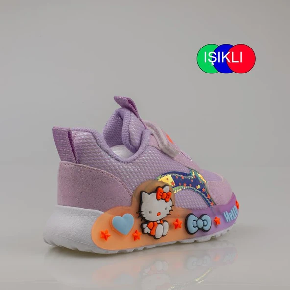 Trend Adımlar Lila Kız Çocuk Işıklı Bebe Sneaker - Resim 4