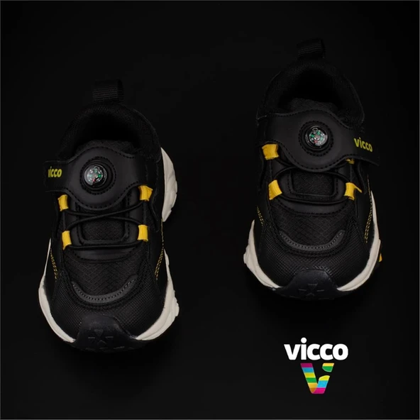 Vicco Siyah Shiro Bebe Kaymaz Taban Sneaker - Resim 4