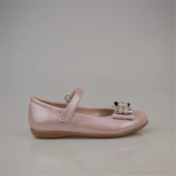 Trend Adımlar Pembe Bebe Kız Çocuk Cırtlı Parlak Babet - Resim 2