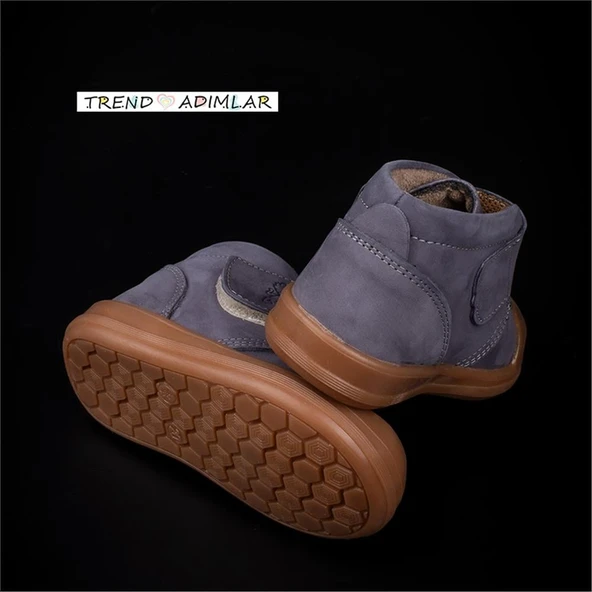 M2S Füme Cace Hakiki Deri Bebe Ortopedik Bot - Resim 6