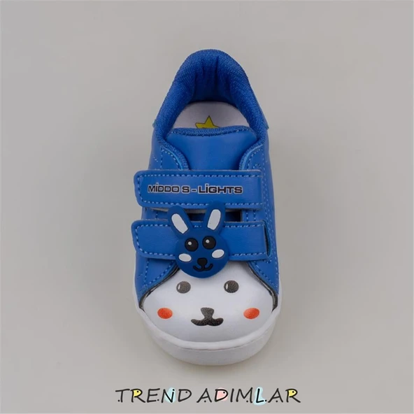 Trend Adımlar Saks Mavi Işıklı İlk Adım Bebe Sneaker - Resim 4