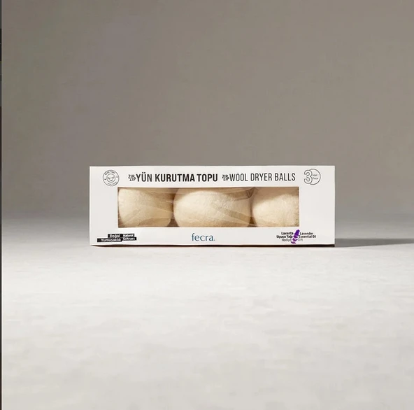 Fecra Zıpzıp 3’lü  Yün Kurutma Topu  Lavanta Yağı - Organik Doğal Çamaşır Yumuşatıcı - 6