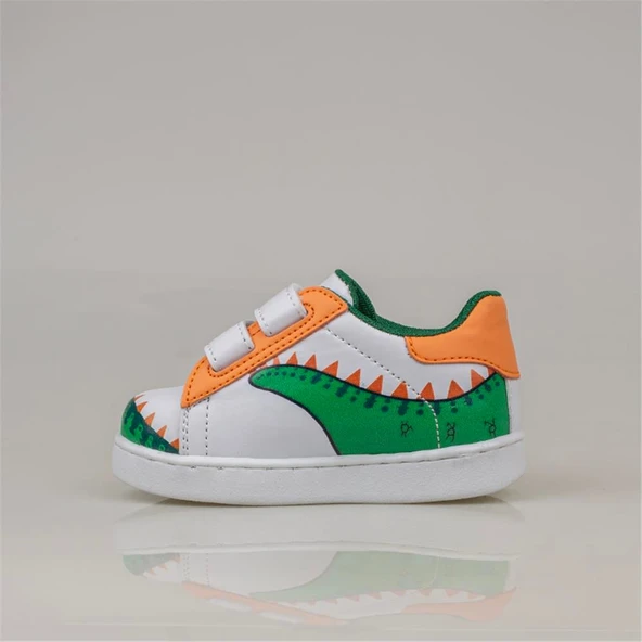 Trend Adımlar Yeşil Cute Monster Işıklı İlk Adım Bebe Sneaker - 3