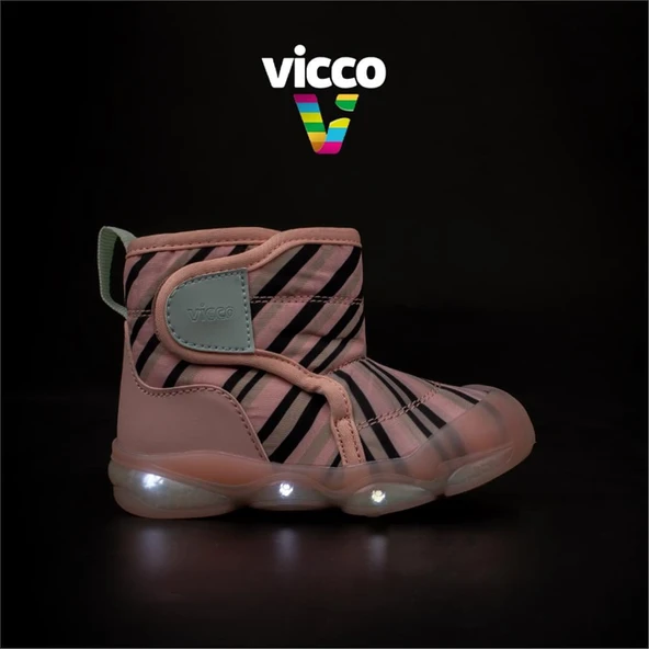 Vicco Pudra Helyum Cırtlı Işıklı İlk Adım Bebe Unisex Bot - 5