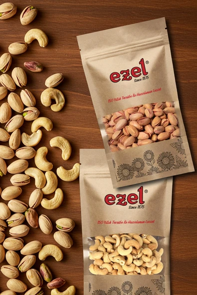 Ezel Kuruyemişleri Siirt Antep Fıstığı -Tuzlu Kaju Seti 250 g Taze Kavrulmuş - Resim 5