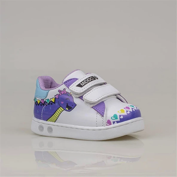 Trend Adımlar Lila Cute Monster Işıklı İlk Adım Bebe Sneaker - 2
